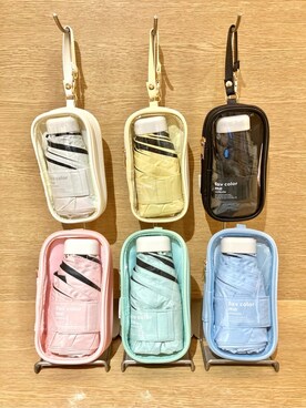 「アイテム（折りたたみ傘、ピンク系）」を使った、みーさん（レディース・162cm）の春コーディネート