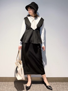 「grove（グローブ）のアイテム（帽子）」を使った、みーさん（レディース・162cm）の冬コーディネート