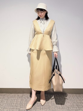 「grove（グローブ）のアイテム（帽子）」を使った、みーさん（レディース・162cm）の冬コーディネート