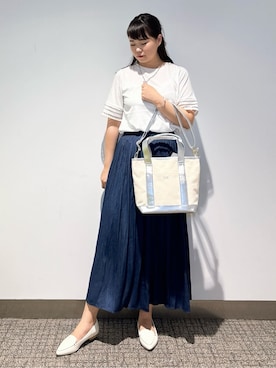 「アイテム（その他シューズ、ホワイト系）」を使った、みーさん（レディース・162cm）の夏コーディネート
