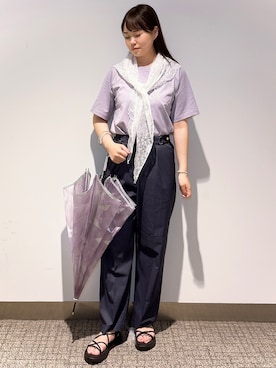 「アイテム（長傘）」を使った、みーさん（レディース・162cm）の夏コーディネート