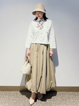 「grove（グローブ）のアイテム（帽子）」を使った、みーさん（レディース・162cm）の冬コーディネート