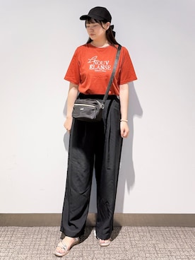 「Lee（リー）のアイテム（ショルダーバッグ）」を使った、みーさん（レディース・162cm）の夏コーディネート
