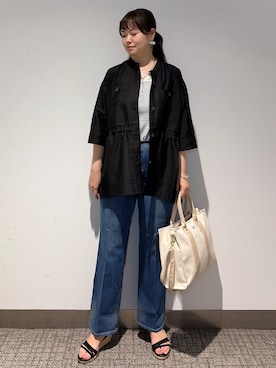 「Lee（リー）のアイテム（トートバッグ）」を使った、みーさん（レディース・162cm）の夏コーディネート