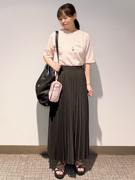 「アイテム（折りたたみ傘、ピンク系）」を使った、みーさん（レディース・162cm）の夏コーディネート