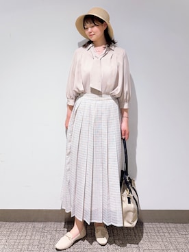 「grove（グローブ）のアイテム（帽子）」を使った、みーさん（レディース・162cm）の春コーディネート