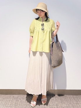 「Sunauna（スーナウーナ）のアイテム」を使った、みーさん（レディース・162cm）の春コーディネート