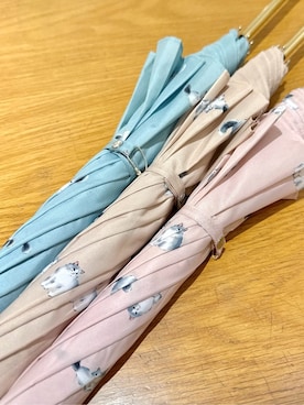「アイテム（長傘、ベージュ系）」を使った、みーさん（レディース・162cm）の夏コーディネート