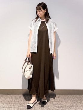 「Lee（リー）のアイテム（トートバッグ）」を使った、みーさん（レディース・162cm）の夏コーディネート