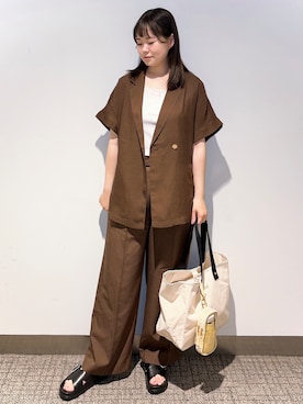 「Lee（リー）のアイテム（トートバッグ）」を使った、みーさん（レディース・162cm）の夏コーディネート
