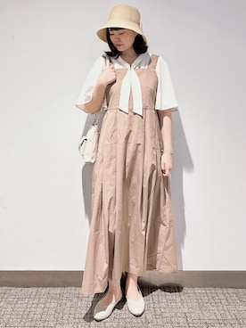 「grove（グローブ）のアイテム（ハット）」を使った、みーさん（レディース・162cm）の夏コーディネート