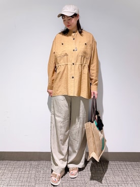 「grove（グローブ）のアイテム（帽子）」を使った、みーさん（レディース・162cm）の春コーディネート