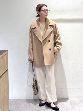 「アイテム（ピーコート、ベージュ系）」を使った、たけねぇさん（レディース・163cm）の秋コーディネート
