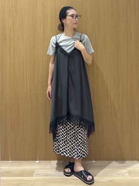 「OPAQUE.CLIP（オペークドットクリップ）のアイテム（Tシャツ/カットソー）」を使った、たけねぇさん（レディース・163cm）の夏コーディネート