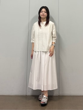 「INDIVI（インディヴィ）のアイテム」を使った、mizukiさん（レディース・165cm）の夏コーディネート