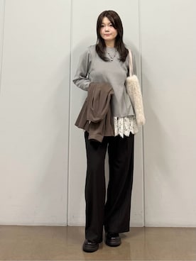 「INDIVI（インディヴィ）のアイテム（ブルゾン）」を使った、mizukiさん（レディース・165cm）の春コーディネート