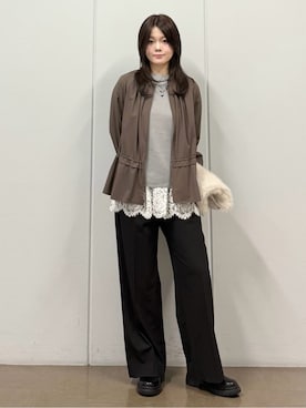 「INDIVI（インディヴィ）のアイテム（ブルゾン）」を使った、mizukiさん（レディース・165cm）の冬コーディネート