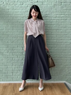 「UNTITLED（アンタイトル）の【日本製・本革】Comfit Dresser Pumps（コンフィットドレッサーパンプス）（パンプス、ブラック系）」を使った、kaba0913さん（レディース）の春コーディネート