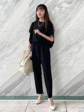 「UNTITLED（アンタイトル）の【日本製・本革】Comfit Dresser Pumps（コンフィットドレッサーパンプス）（パンプス、ホワイト系）」を使った、kaba0913さん（レディース）の春コーディネート