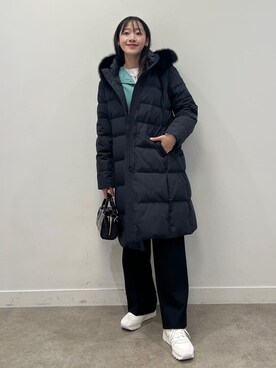 「UNTITLED（アンタイトル）の【洗える/2WAY】ストレッチニット（ニット/セーター、グリーン系）」を使った、kaba0913さん（レディース）の冬コーディネート