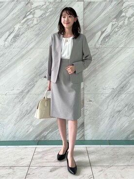 「UNTITLED（アンタイトル）の【日本製・本革】Comfit Dresser Pumps（コンフィットドレッサーパンプス）（パンプス、ブラック系）」を使った、kaba0913さん（レディース）の春コーディネート