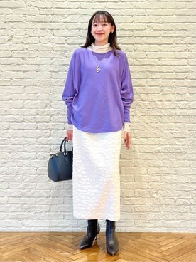 「UNTITLED（アンタイトル）の【Oggi掲載商品】ビッグトップネックレス（ネックレス、シルバー系）」を使った、kaba0913さん（レディース）の秋コーディネート