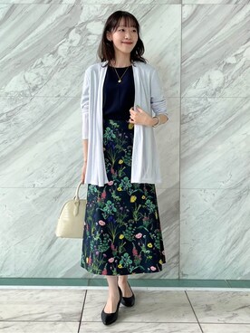 「UNTITLED（アンタイトル）の【日本製・本革】Comfit Dresser Pumps（コンフィットドレッサーパンプス）（パンプス、ブラック系）」を使った、kaba0913さん（レディース）の春コーディネート