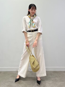 「UNTITLED（アンタイトル）の【日本製・本革】Comfit Dresser Pumps（コンフィットドレッサーパンプス）（パンプス、ブラック系）」を使った、kaba0913さん（レディース）の春コーディネート