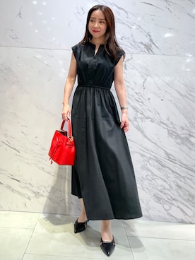 「COUP DE CHANCE（クードシャンス）の【ポーチ付き】2wayミニバック（ショルダーバッグ、レッド系）」を使った、saitouさん（レディース・150cm）の夏コーディネート
