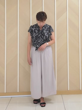 「COUP DE CHANCE（クードシャンス）のアイテム（シャツ/ブラウス）」を使った、tomoさん（レディース・153cm）の夏コーディネート