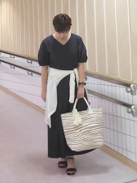 「COUP DE CHANCE（クードシャンス）のアイテム（シャツ/ブラウス）」を使った、tomoさん（レディース・153cm）の夏コーディネート
