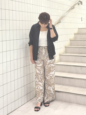 「COUP DE CHANCE（クードシャンス）のアイテム（シャツ/ブラウス）」を使った、tomoさん（レディース・153cm）の夏コーディネート