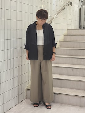 「COUP DE CHANCE（クードシャンス）のアイテム（シャツ/ブラウス）」を使った、tomoさん（レディース・153cm）の夏コーディネート