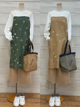 「アイテム（エプロン）」を使った、idkさん（レディース・158cm）の春コーディネート