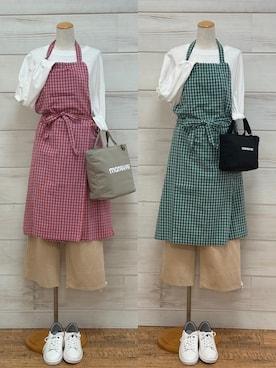 「アイテム（エプロン）」を使った、idkさん（レディース・158cm）の春コーディネート
