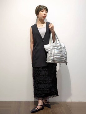 「THE SHOP TK （ザ ショップ ティーケー ）のアイテム（ベスト）」を使った、4410さん（レディース・160cm）の夏コーディネート