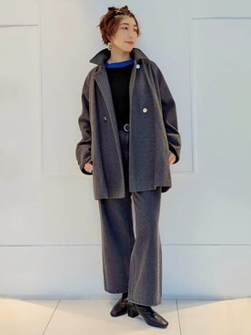 「THE SHOP TK （ザ ショップ ティーケー ）のアイテム（デニムパンツ）」を使った、4410さん（レディース・160cm）の冬コーディネート