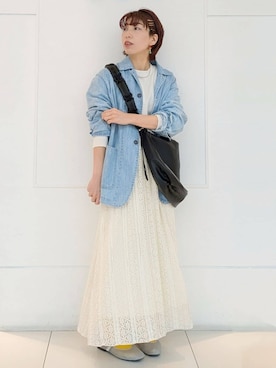 「THE SHOP TK （ザ ショップ ティーケー ）のアイテム（スカート）」を使った、4410さん（レディース・160cm）の春コーディネート