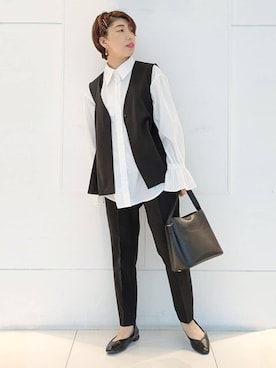 「THE SHOP TK （ザ ショップ ティーケー ）のアイテム（ベスト）」を使った、4410さん（レディース・160cm）の冬コーディネート