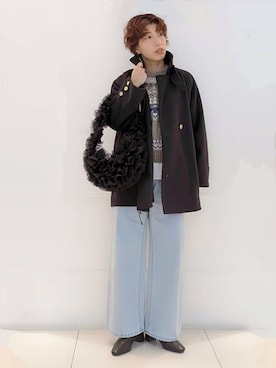 「THE SHOP TK （ザ ショップ ティーケー ）のアイテム（デニムパンツ）」を使った、4410さん（レディース・160cm）の秋コーディネート