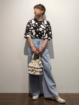 「THE SHOP TK （ザ ショップ ティーケー ）のアイテム（デニムパンツ）」を使った、4410さん（レディース・160cm）の夏コーディネート