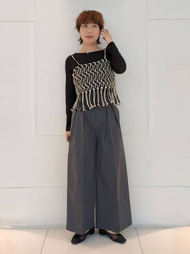 「THE SHOP TK （ザ ショップ ティーケー ）のアイテム（タンクトップ）」を使った、4410さん（レディース・160cm）の春コーディネート