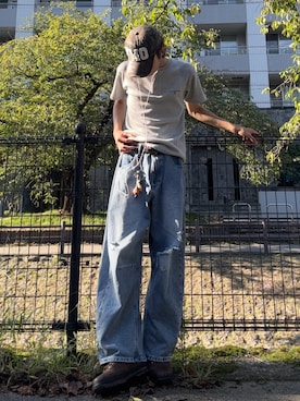「HUF（ハフ）のアイテム」を使った、hisa.さん（メンズ・177cm）の秋コーディネート
