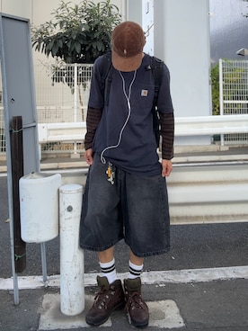 「HUF（ハフ）のアイテム」を使った、hisa.さん（メンズ・177cm）の秋コーディネート
