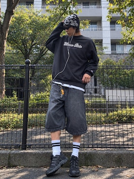 「Chikashitsu +（チカシツプラス）のアイテム」を使った、hisa.さん（メンズ・177cm）の秋コーディネート