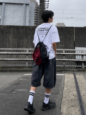 「GU（ジーユー）のアイテム（帽子）」を使った、hisa.さん（メンズ・177cm）の夏コーディネート