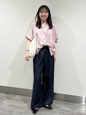 「A part by（アパートバイ）のテンセルデニムパンツ（デニムパンツ、ブルー系）」を使った、tutuememさん（レディース）の春コーディネート