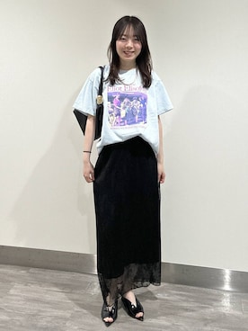 「A part by（アパートバイ）のレースプリーツイージースカート（スカート、ブラック系）」を使った、tutuememさん（レディース）の春コーディネート