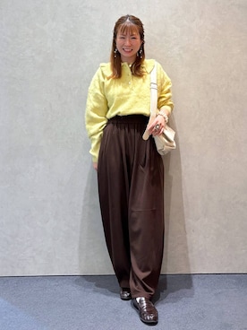 「LOWRYS FARM（ローリーズファーム）の【500mlペットボトル収納可】フラップショルダーＢＡＧ 1046881（ショルダーバッグ、ホワイト系）」を使った、ふうかちさん（レディース・156cm）の秋コーディネート