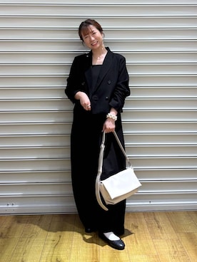 「LOWRYS FARM（ローリーズファーム）の【500mlペットボトル収納可】フラップショルダーＢＡＧ 1046881（ショルダーバッグ、ホワイト系）」を使った、ふうかちさん（レディース・156cm）の秋コーディネート